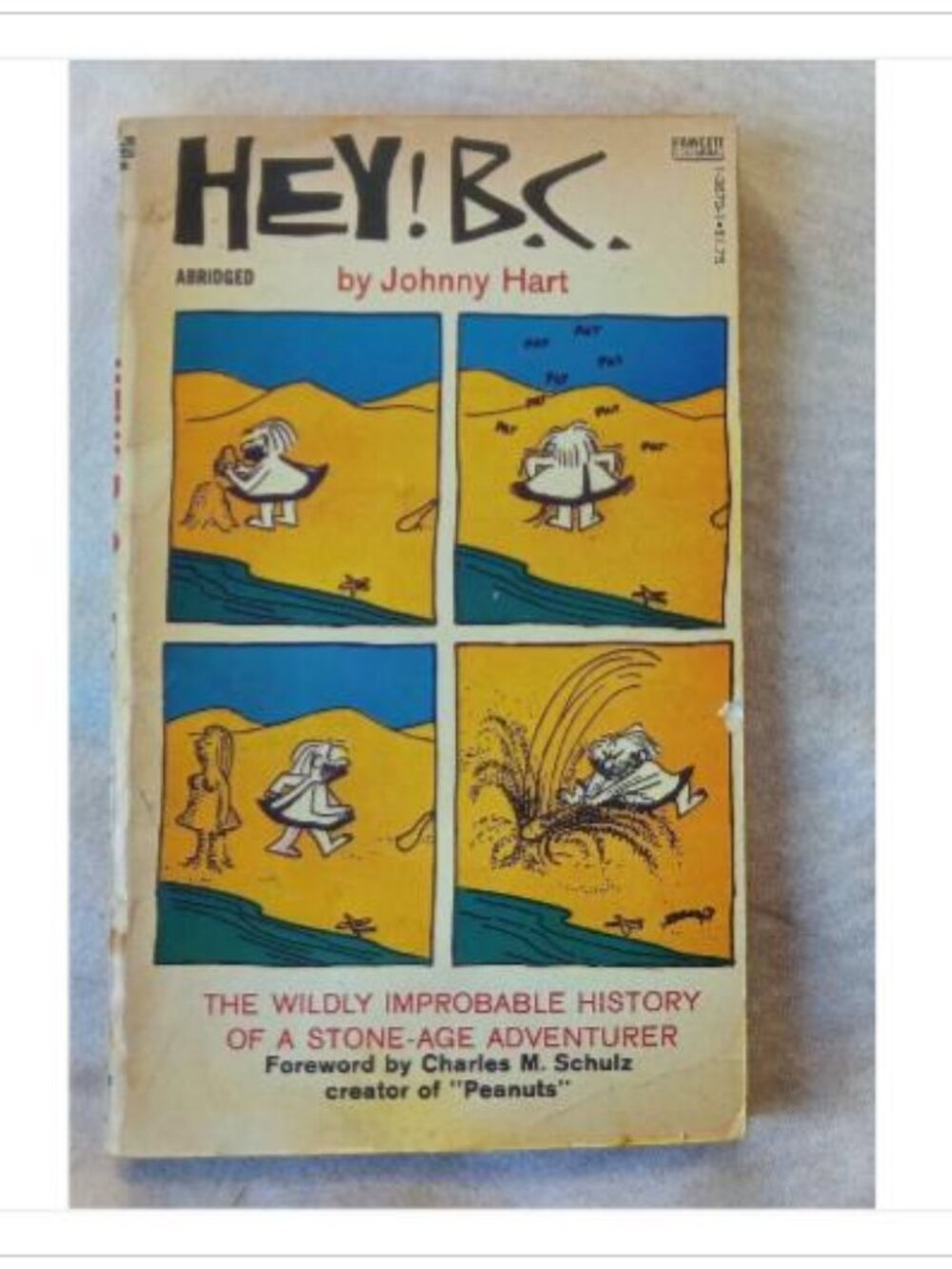 HEY! B.C Johnny Hart Mass Market Paperback Book Vintage Novel Read Classic